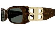 Balenciaga Dynasty Rectangle Sunglasses - Havana/Gold - Thumbnail 3