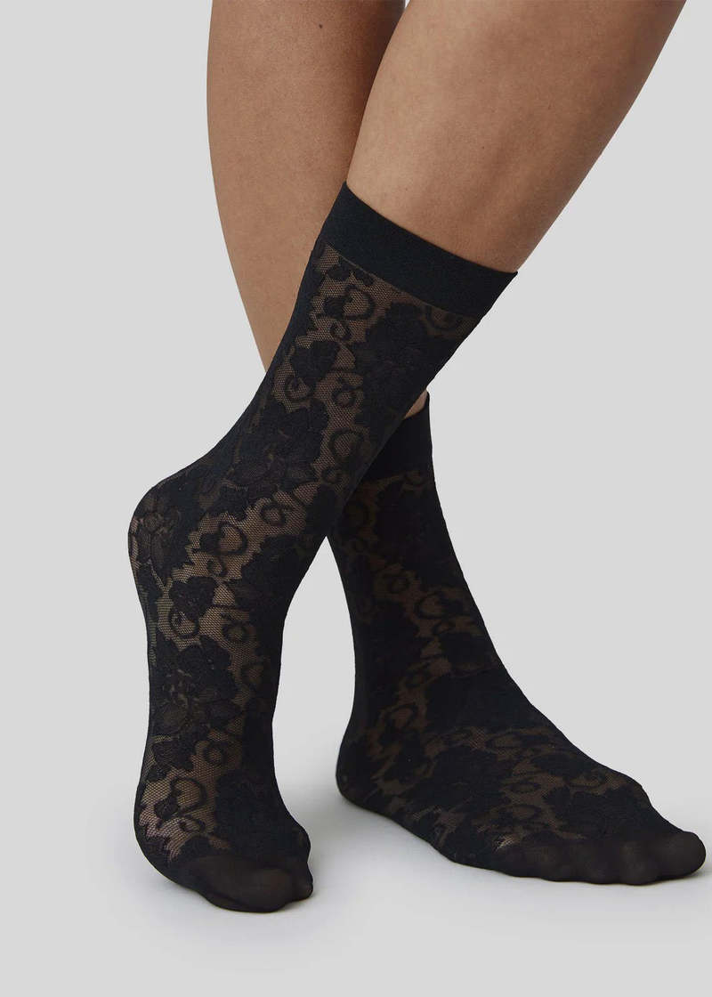 Swedish Stockings Lily Lace Socks - Black