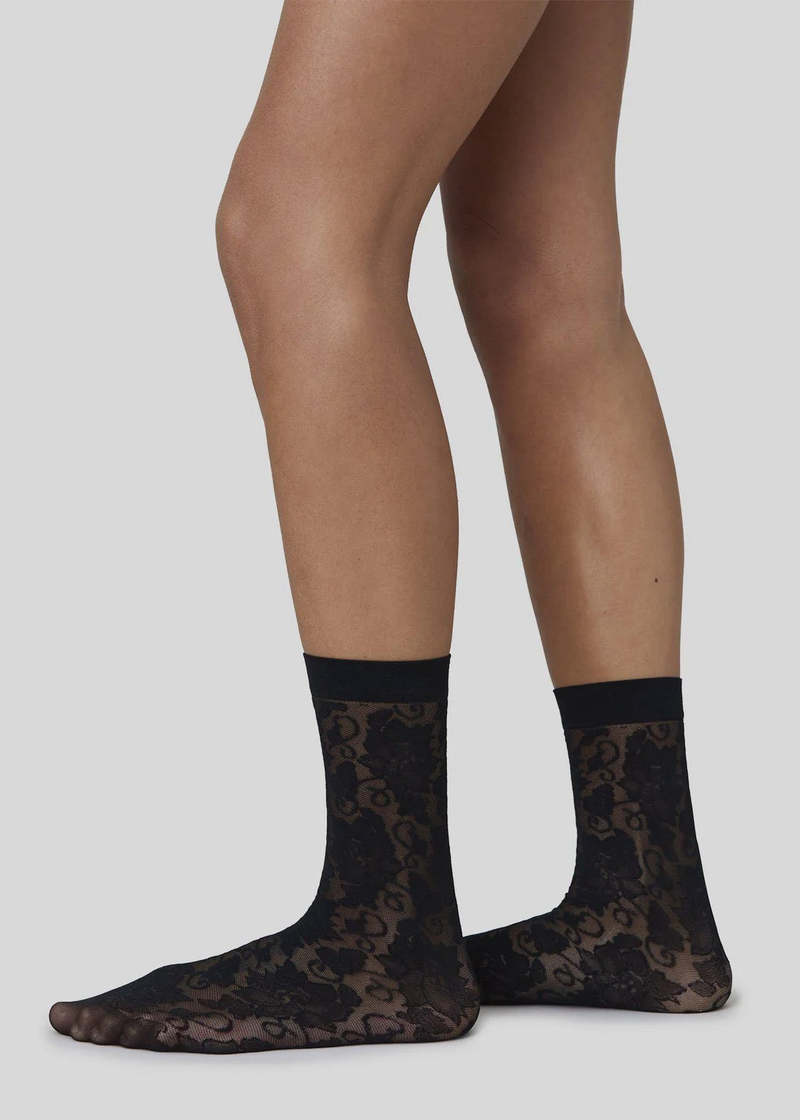 Swedish Stockings Lily Lace Socks - Black