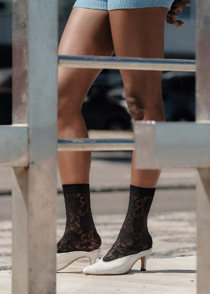 Swedish Stockings Lily Lace Socks - Black