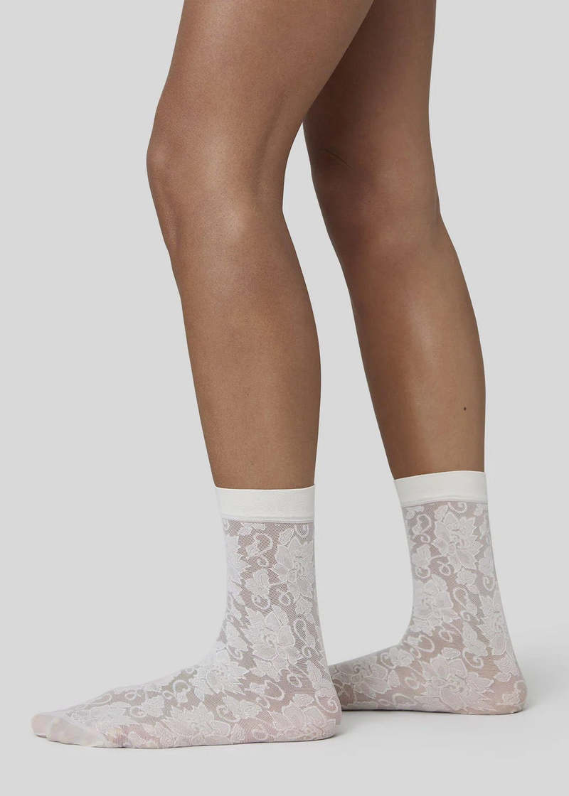 Swedish Stockings Lily Lace Socks - Ivory