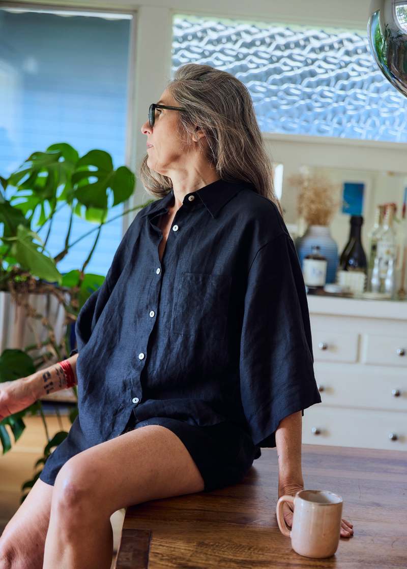 Deiji Studios Linen Set - Black