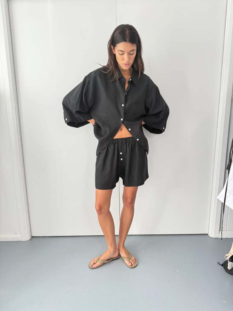 Deiji Studios Linen Set - Black