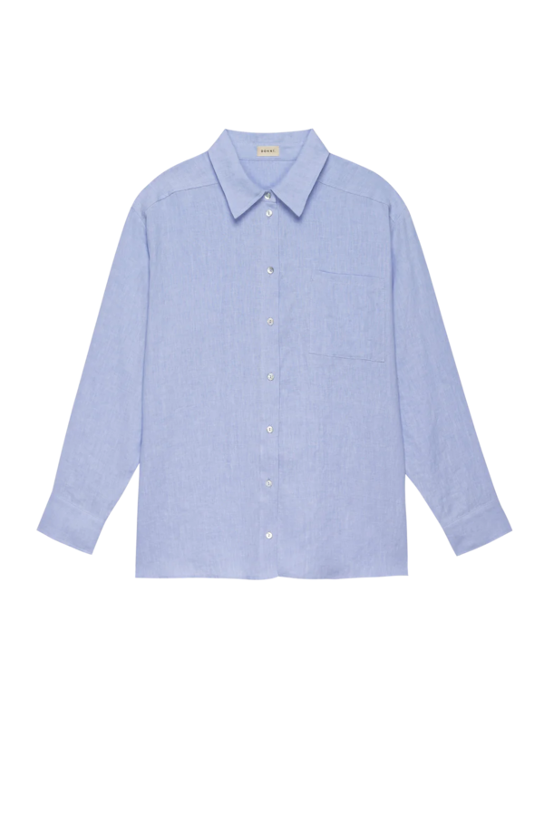 Donni. Cloud Relaxed Linen Shirt - Blue | Garmentory