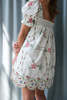 DAMSON MADDER Lulu Mini Dress - White Rose Embroidery - Thumbnail 2