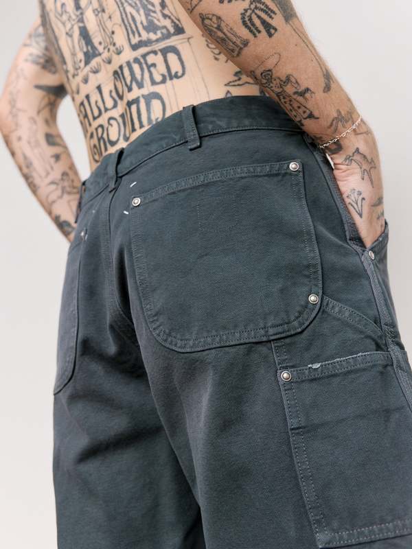 Maison Margiela Grey Stud Denim Shorts