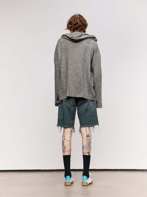 Maison Margiela Grey Stud Denim Shorts