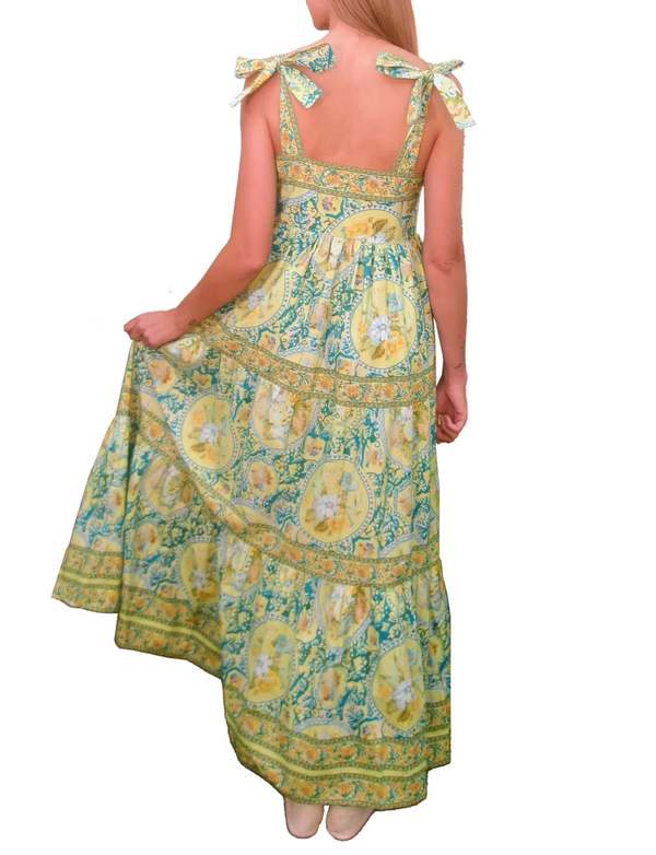 chinese dress ladies Brinley Pointed Neckline High Waisted Skirt Maxi Dress