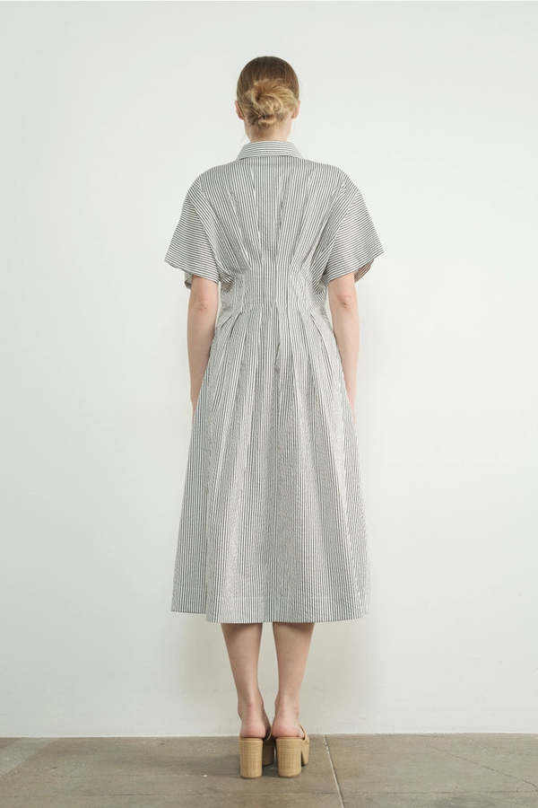 knee length dresses for ladies Venetia Sheer Midi Dress in Nude
