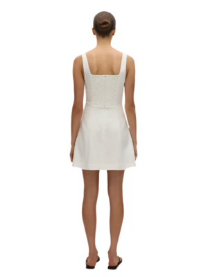 knee length dresses for ladies Felice Mini Dress in White – Isalis main image 1
