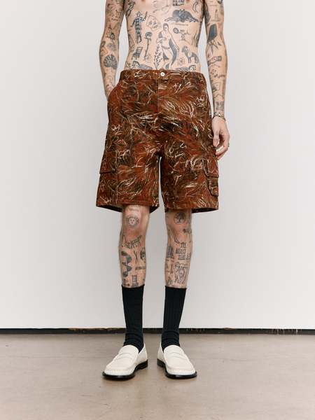 Paula's Ibiza Loewe Dark Brown & White Denim Cargo Shorts