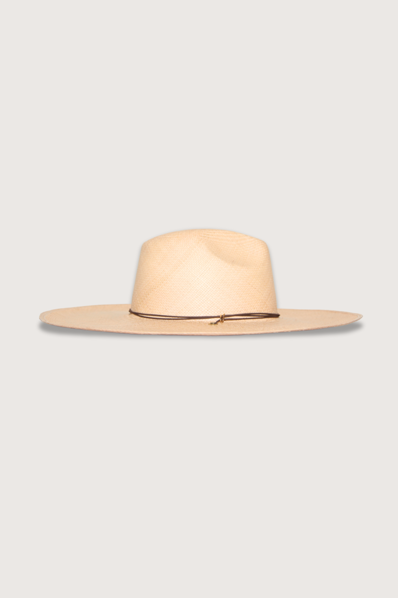 Van Palma Straw Hat With Leather Wire - Beige/Leather Van Palma Straw Hat With Leather Wire - Beige/Leather