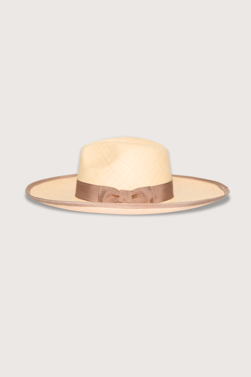 Van Palma Straw Hat Gros Grain Ribbon - Beige