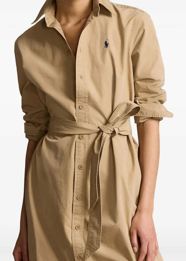 Polo Ralph Lauren Button-Up Belted Shirt Dress - RL Khaki | Garmentory