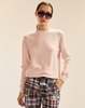 Cynthia Rowley Elea Wool Cashmere Sweater - Light Pink - Thumbnail 2