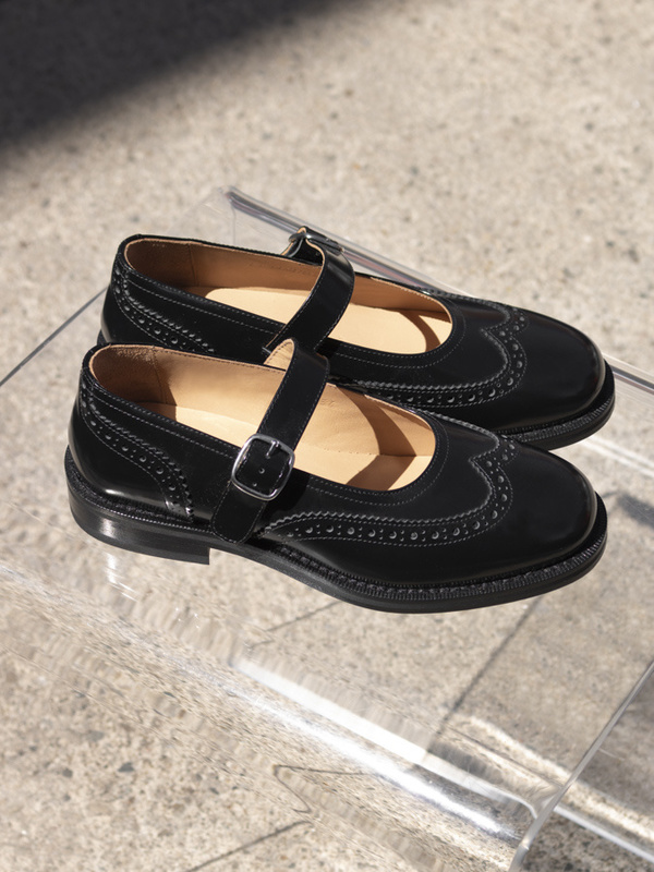 Sesa Sedona Leather Mary-Jane Shoe - Black
