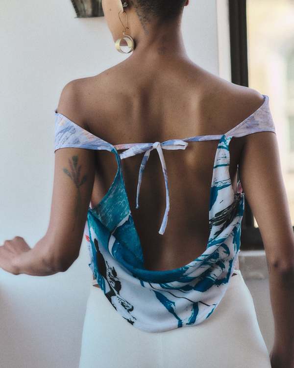 Hanan Sharifa Doves Painted Top Hanan Sharifa Doves Painted Top