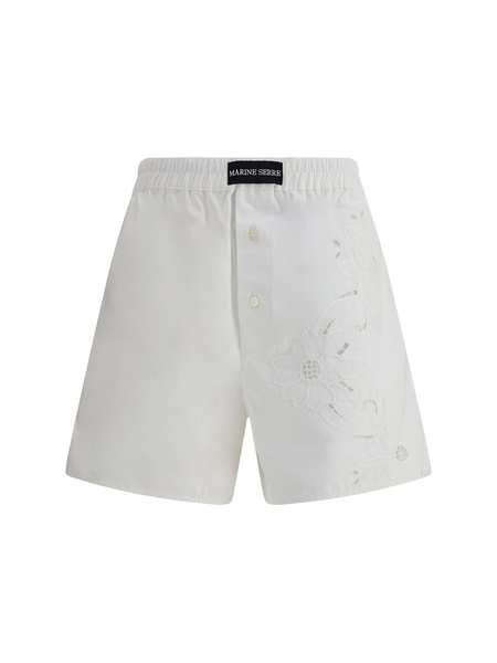 ショートパンツ Marine Serre White Cotton Shorts MARINE SERRE White Cotton Shorts - White | Garmentory
