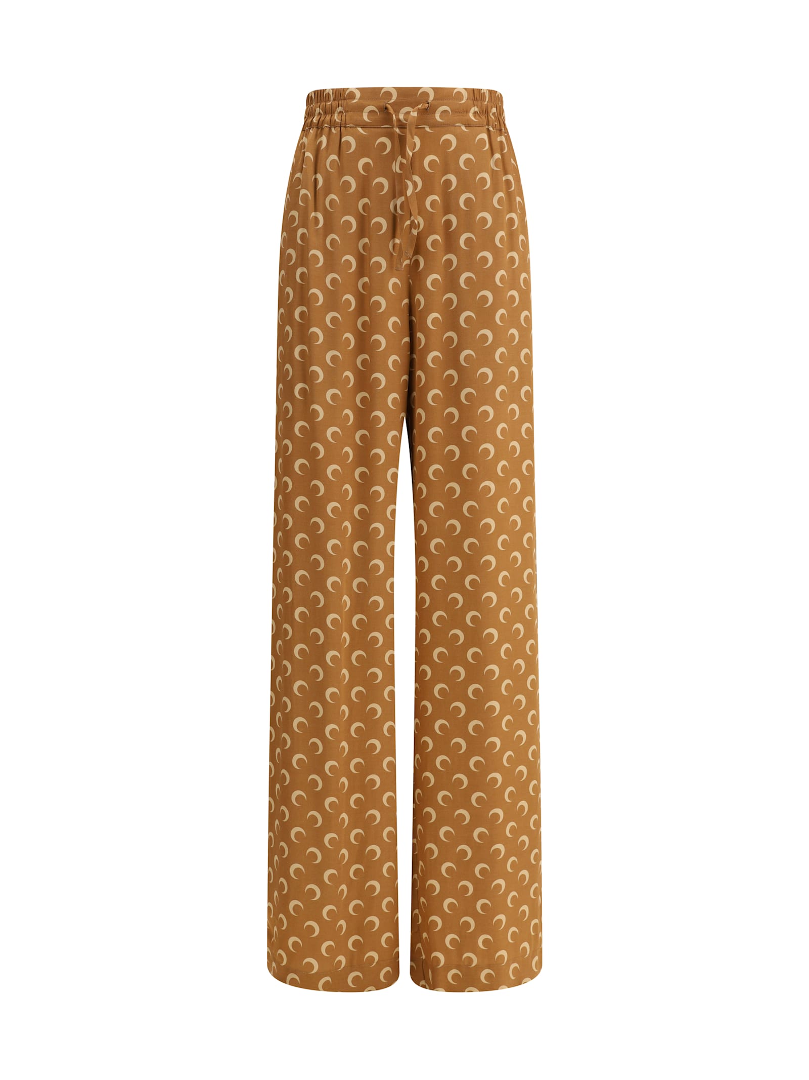 【関税&送料込】Marine Serre Satin Pants Moon Moon Sun Satin Jacquard Drawstring Trousers • Marine Serre