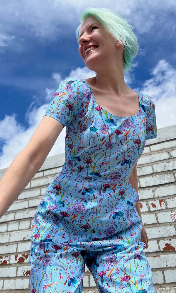 Birds of North America Whinchat Jumpsuit - Flower Toss