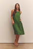 amente Back Tied Strap Dress - Green - Thumbnail 4