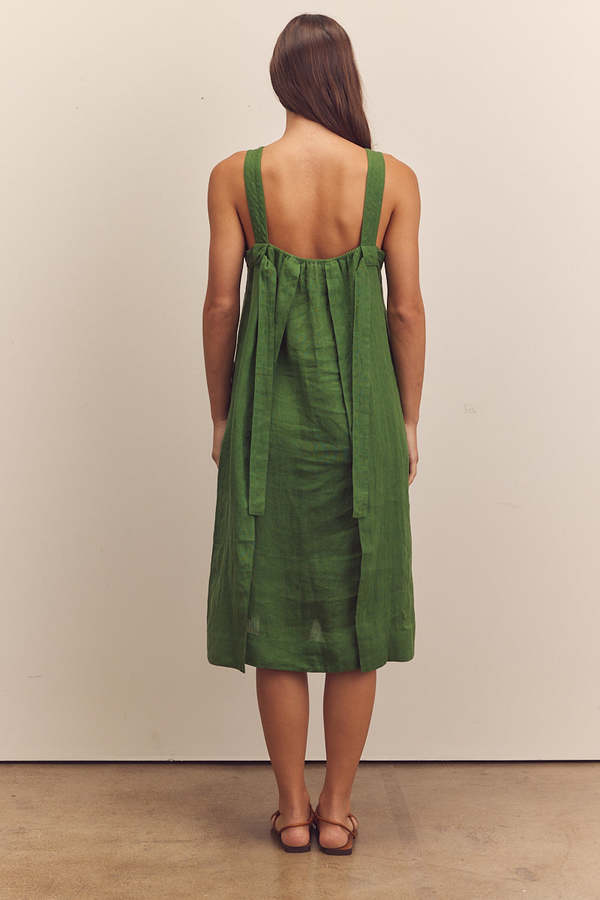 amente Back Tied Strap Dress - Green