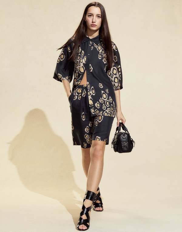 Cynthia Rowley Amalfi Gold Foil Shorts - Black/Gold