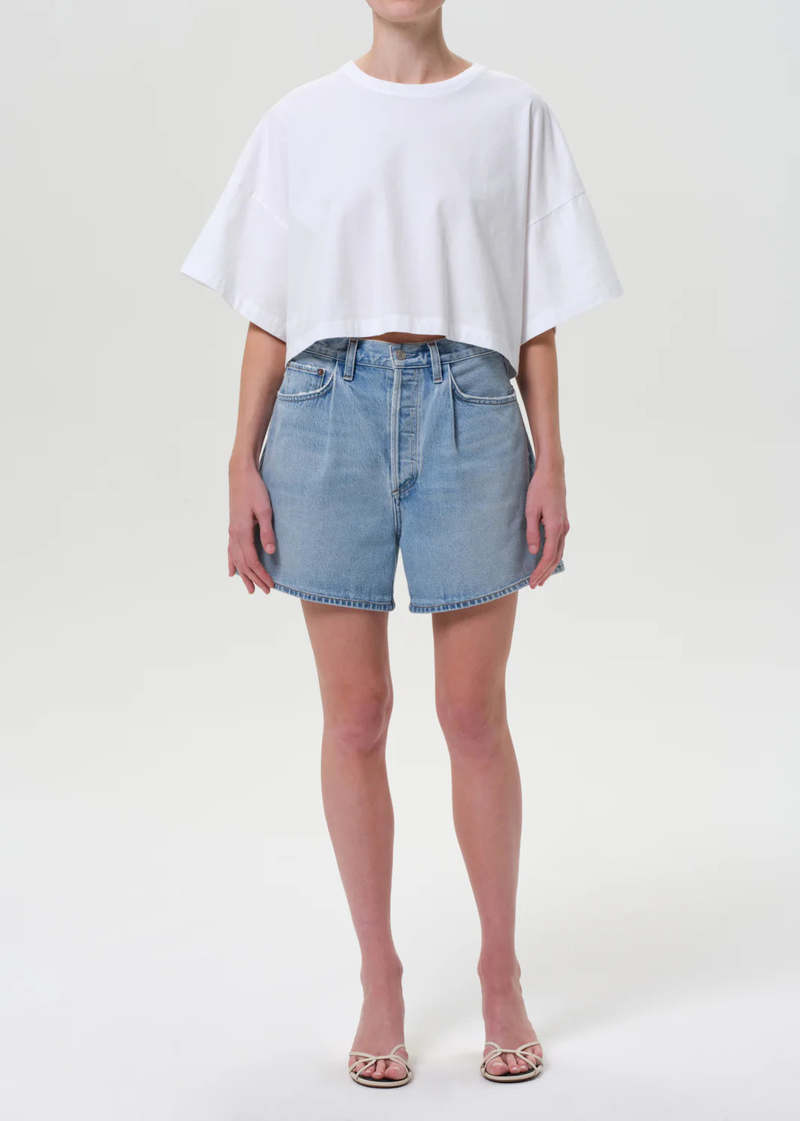 AGOLDE Rhoda Pleated A-Line Short