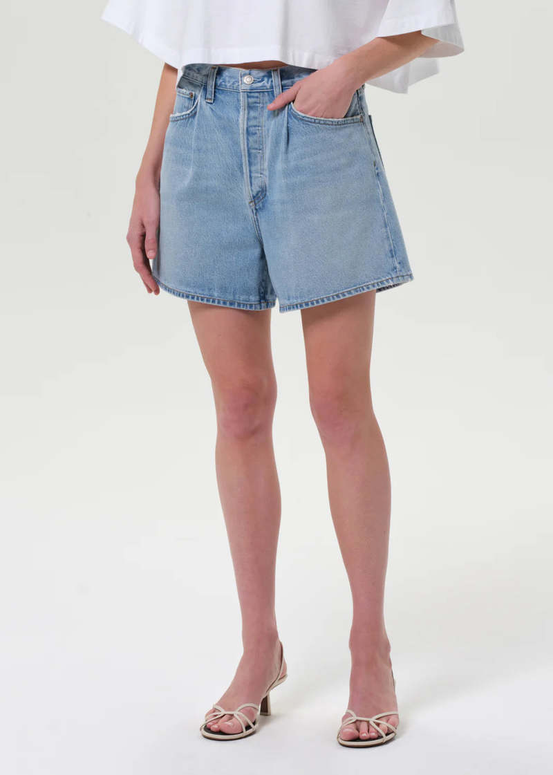 AGOLDE Rhoda Pleated A-Line Short