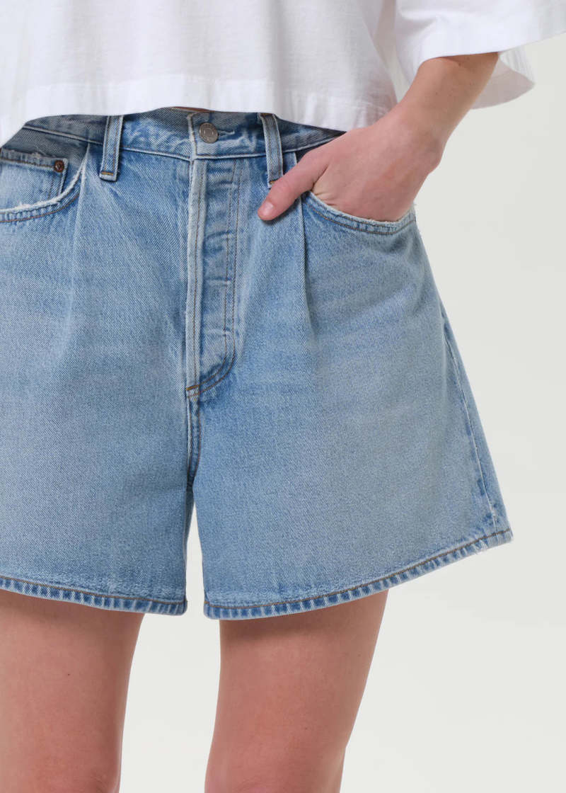 AGOLDE Rhoda Pleated A-Line Short