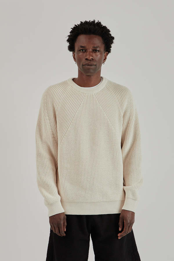 BATONER SIGNATURE CREW NECK メンズ　アイボリー SIGNATURE CREW NECK / IVORY | BATONER (MEN)(バトナー) | KNIT