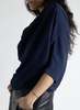 Meg Abstraction Cowl Top - Navy - Thumbnail 2