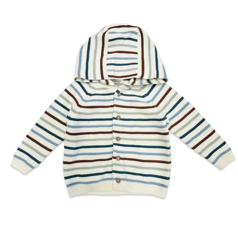 Viverano Organics Multicolored Baby Cardigan Sweater with Hood Viverano Organics Multicolored Baby Cardigan Sweater with Hood