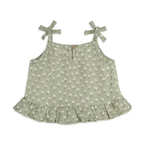 Viverano Organics Floral Shoulder Tie Baby Top and Shorts Set Viverano Organics Floral Shoulder Tie Baby Top and Shorts Set