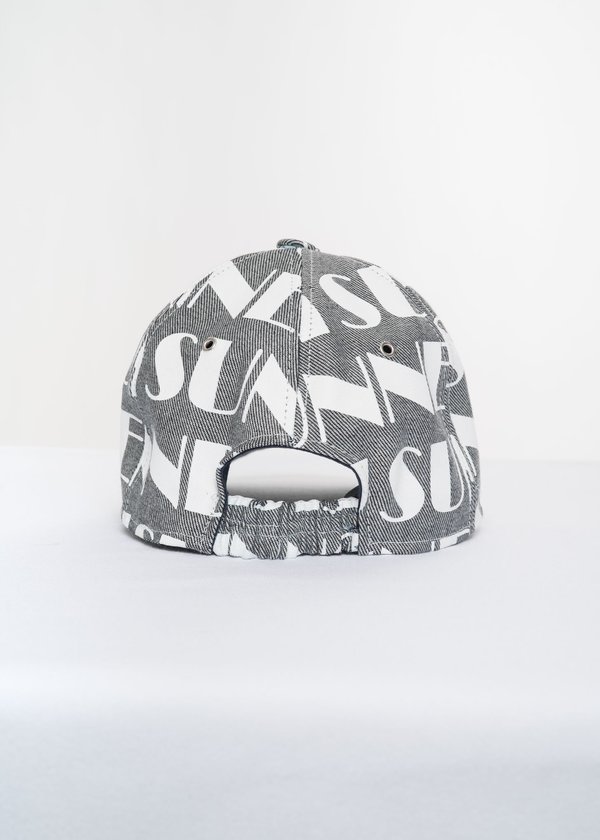 UNISEX Sunnei All Over Print Elastic Band Baseball Cap Grey Garmentory