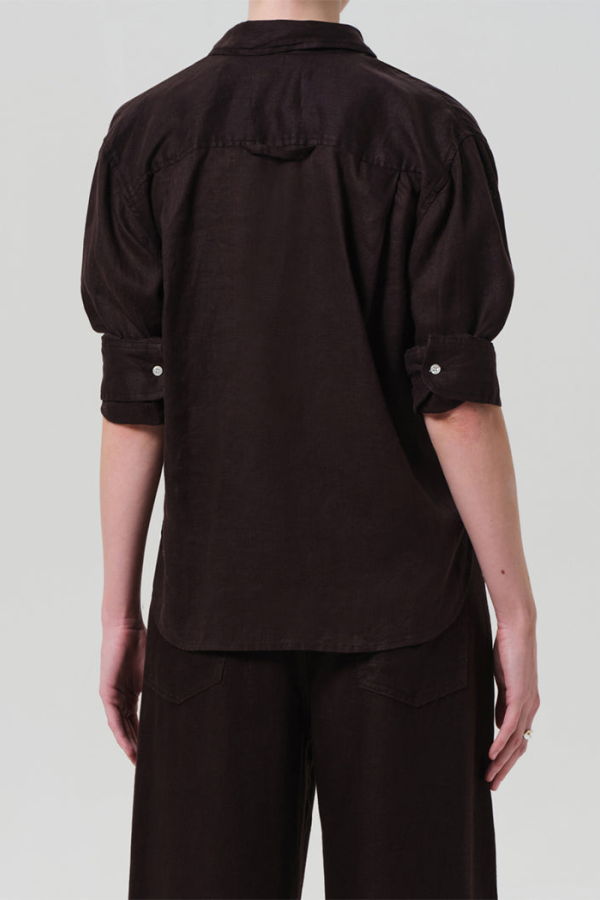 Citizens of Humanity Kayla Shrunken Top Shirt - Chocolate