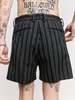 TAKAHIROMIYASHITA The Soloist. Black & White Stripe Wool Shorts - Thumbnail 3