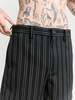 TAKAHIROMIYASHITA The Soloist. Black & White Stripe Wool Shorts - Thumbnail 4