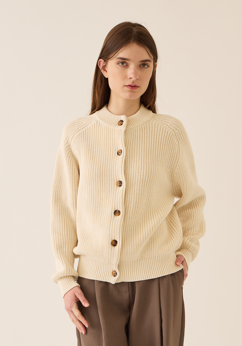 demylee Audrey Organic Cotton Cardigan - Natural