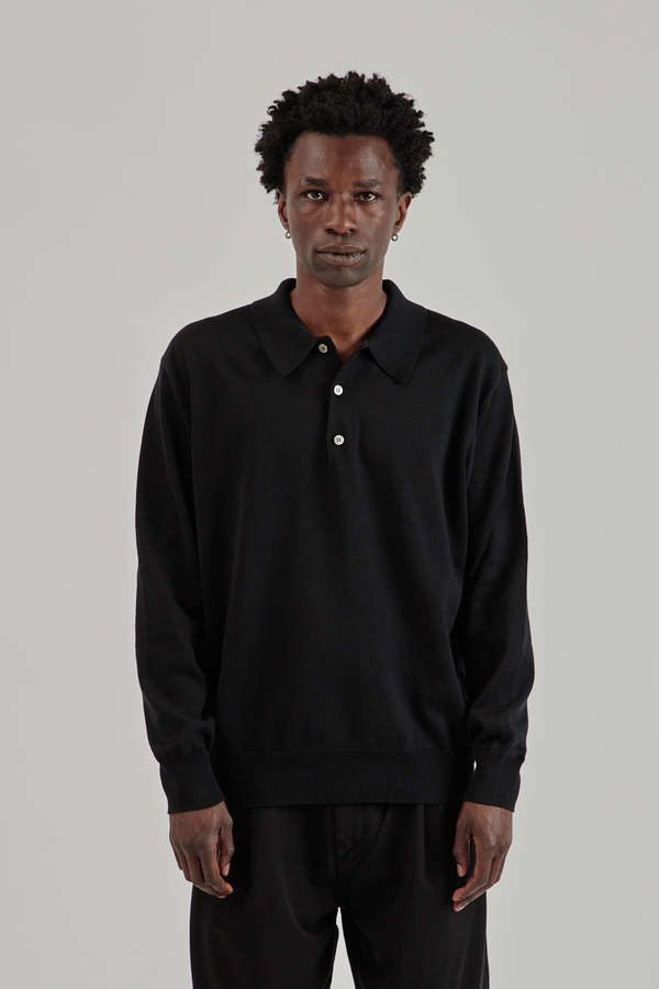 BATONER THE SEA COTTON POLO ブラック 3 Batoner Sea Island Cotton Polo | Garmentory