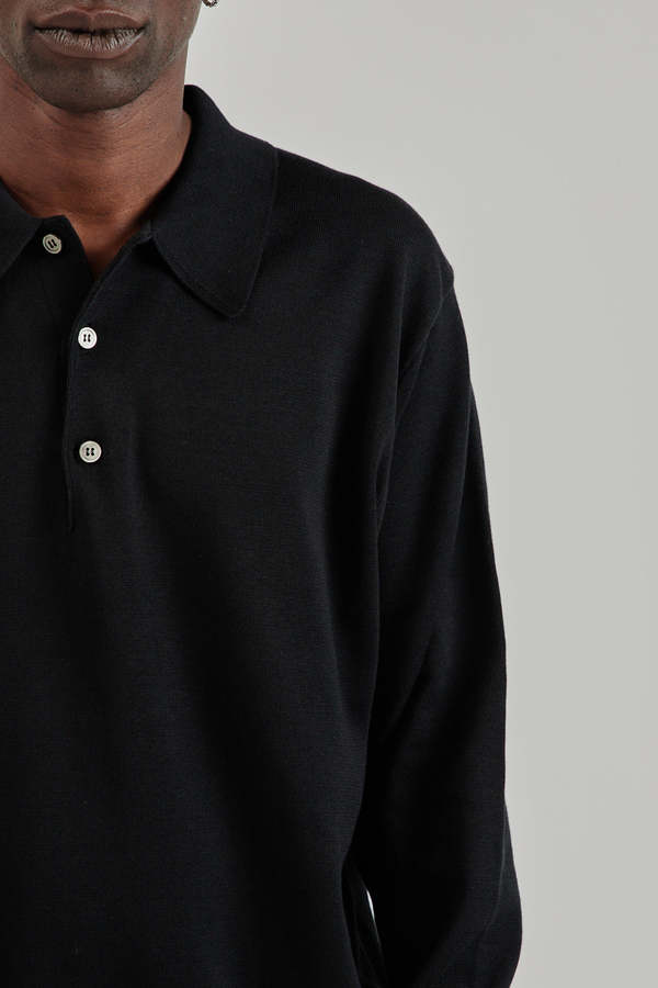 トップス BATONER THE SEA COTTON POLO Gray Essential white Sea Island cotton polo