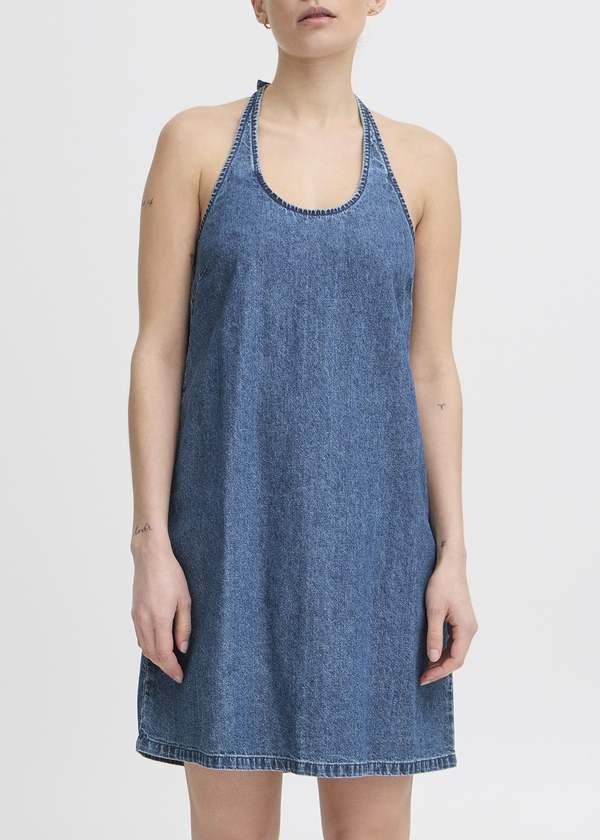 Ichi Dallas Denim Halter Dress | Garmentory Ichi Dallas Denim Halter Dress | Garmentory