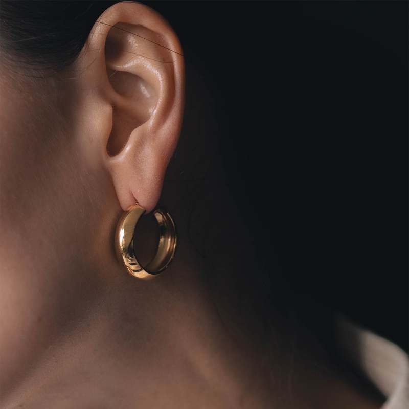 Sylvester Rounded Hoop Earrings - 18K Gold Plated/Brass/Silver Plated