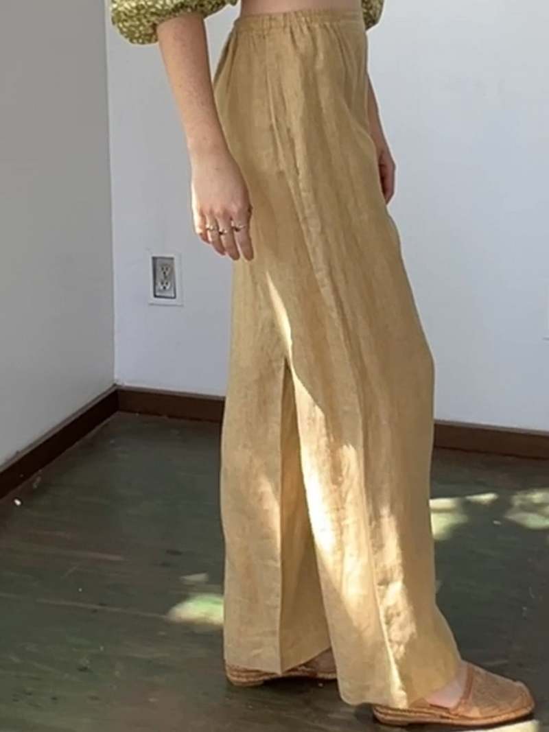 パンツ vintage eskandar linen easy pants Vintage Eskandar Neutral Linen Easy Pants Banshee