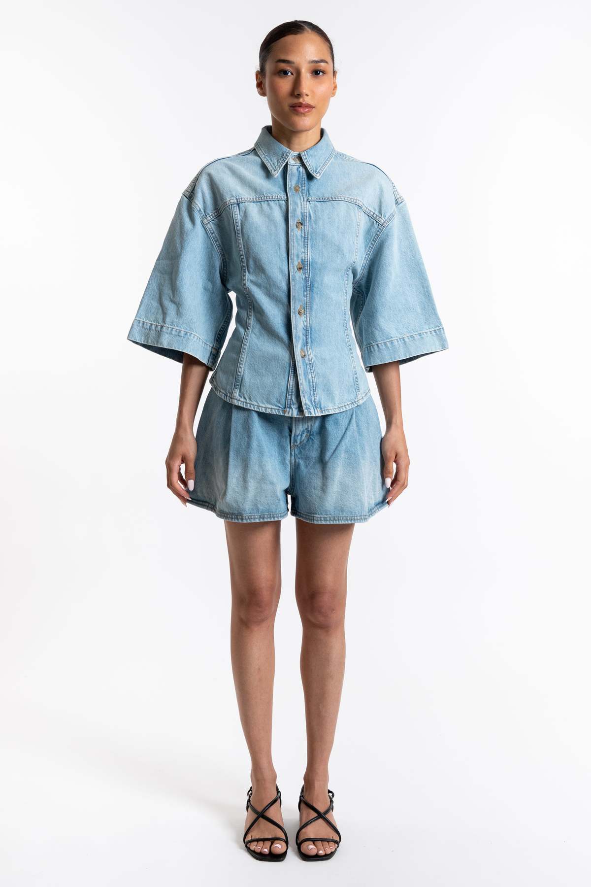 ショートパンツ HAIKURE Ashley shorts in light blue denim Ashley shorts in light blue denim – Lord & Taylor