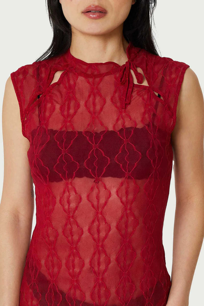 Find Me Now Goji Berry Mariposa Mini Dress