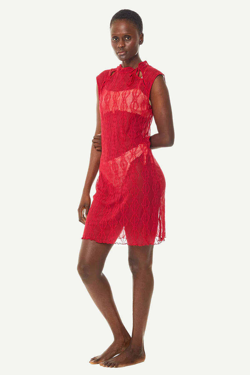 Find Me Now Goji Berry Mariposa Mini Dress