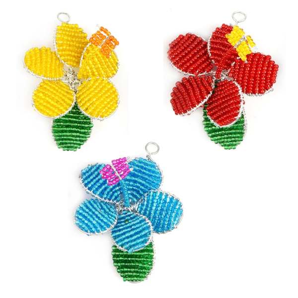 Beadworx Hibiscus Keyring
