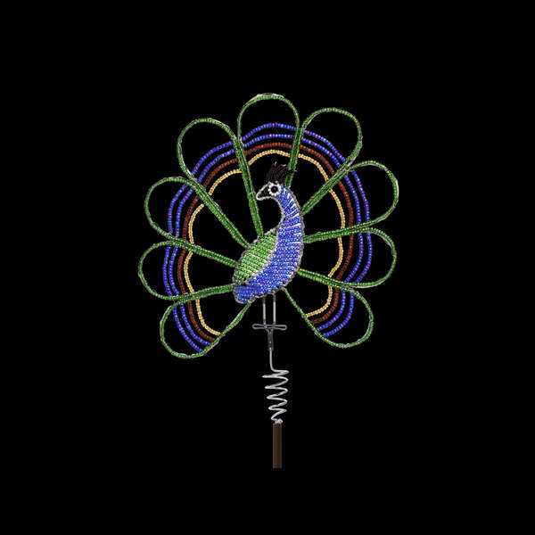 Beadworx Peacock Garden Stake Set of 3