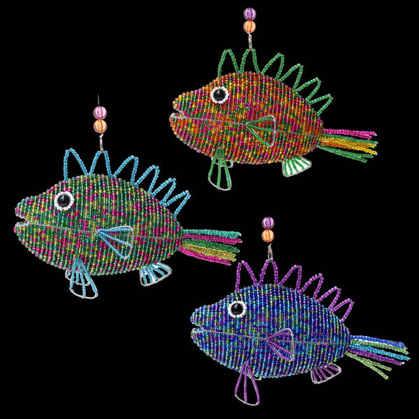 Beadworx Speckle Fish Ornament Set of 3